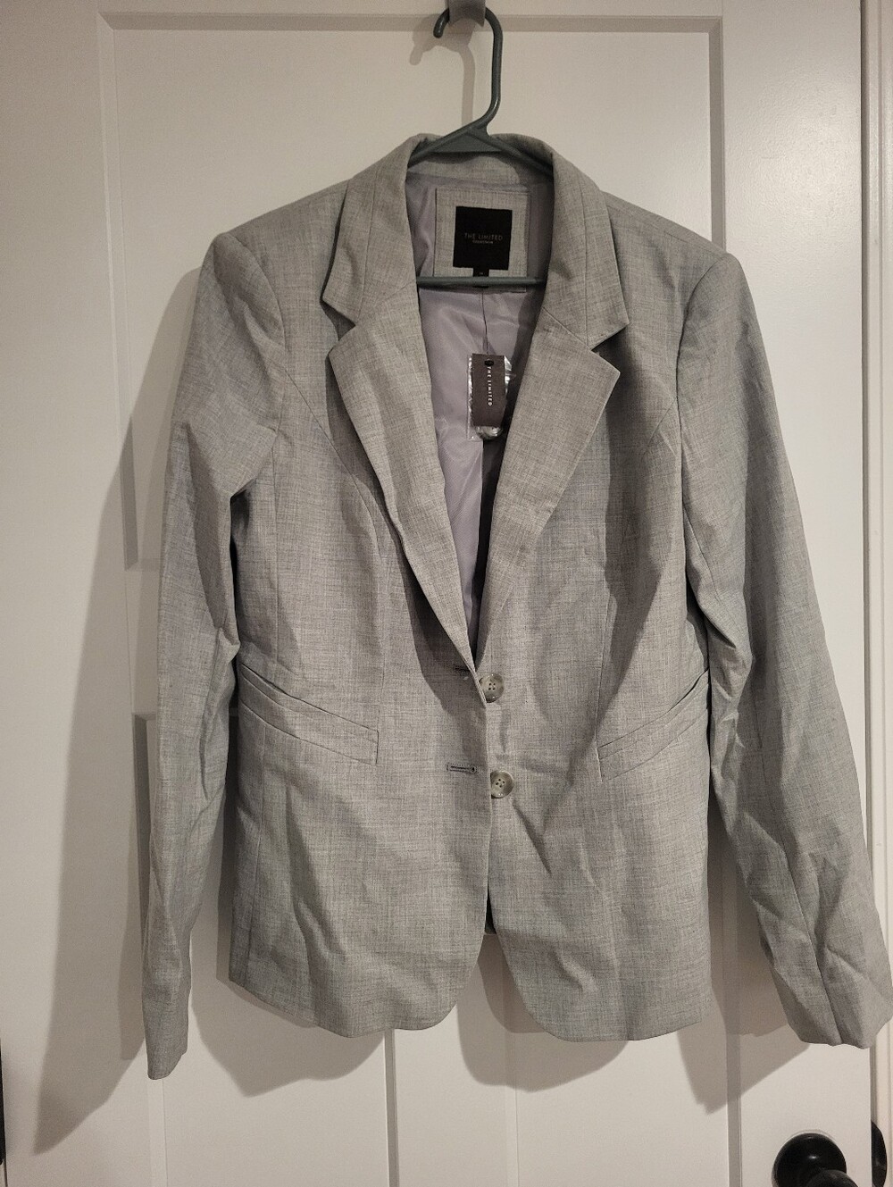 The Limited Light Gray Women's Blazer - Two-Button Tailored Jacket SIZE 12
